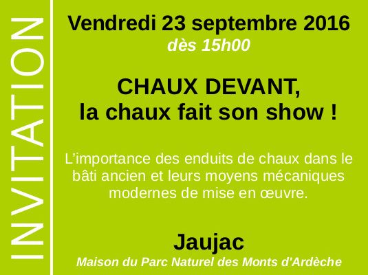 5 À 7 DE L’ÉCO-CONSTRUCTION® : CHAUX DEVANT, la chaux fait son show !