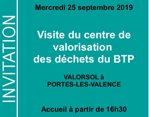 5 à 7 de l’éco-construction® : Visite du centre de valorisation des déchets du BTP à Portes-les-Valence