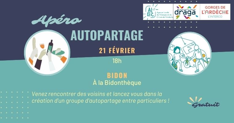 Apéro autopartage – Rencontre et découverte de l’autopartage entre particuliers – Bidon
